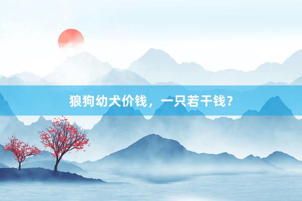 狼狗幼犬价钱，一只若干钱？